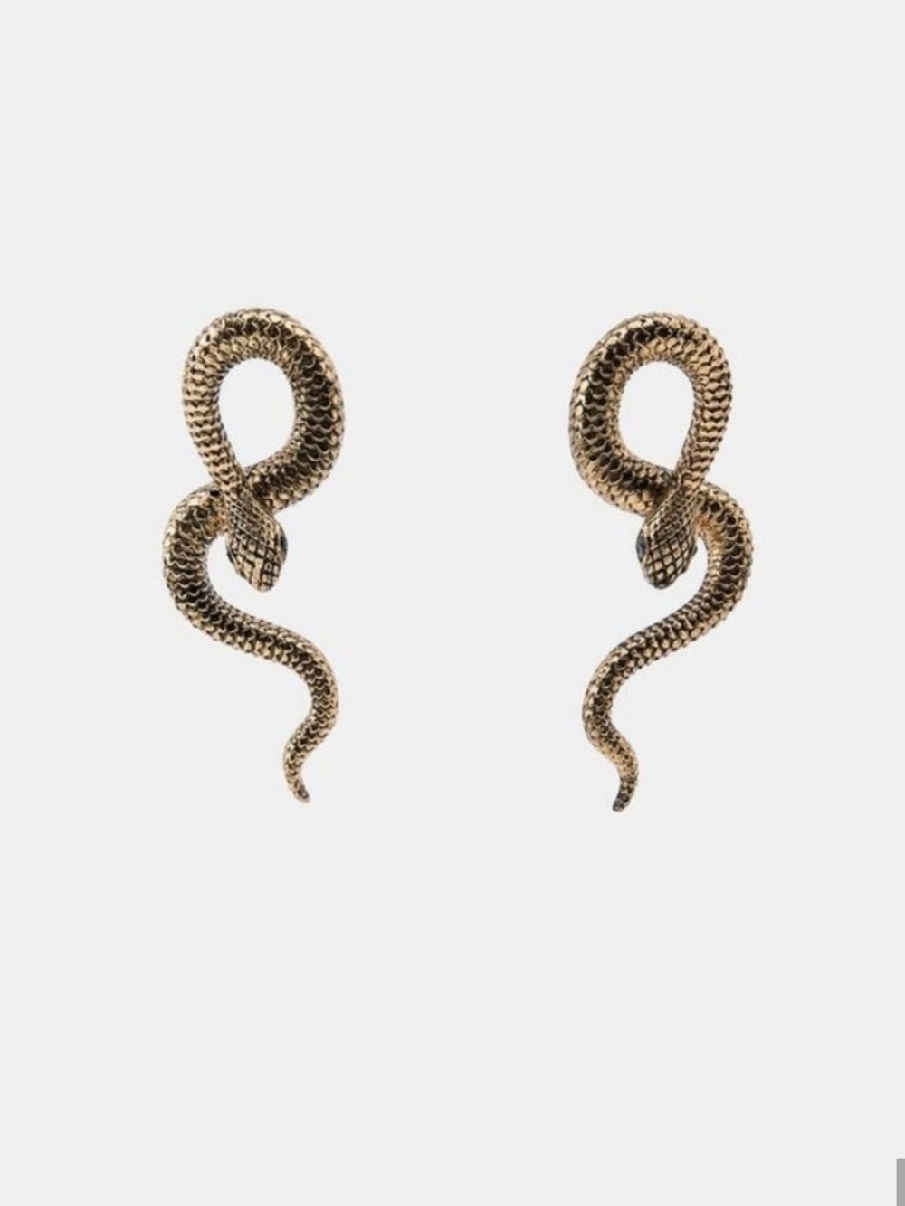 Zara Gold/Bronze Tone Snake Earrings